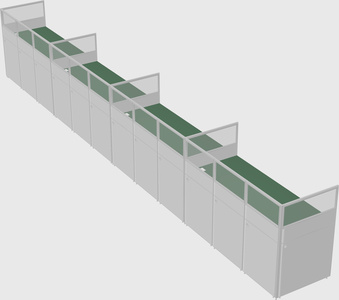 Shared rectangular cubicle