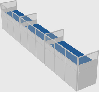 Shared rectangular cubicle
