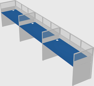 Shared rectangular cubicle