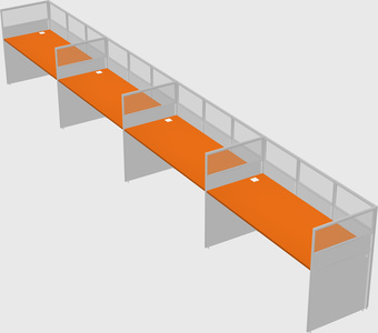 Shared rectangular cubicle