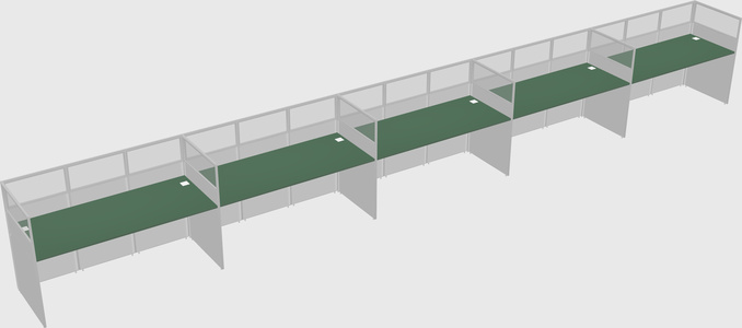 Shared rectangular cubicle