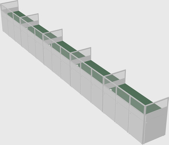 Shared rectangular cubicle