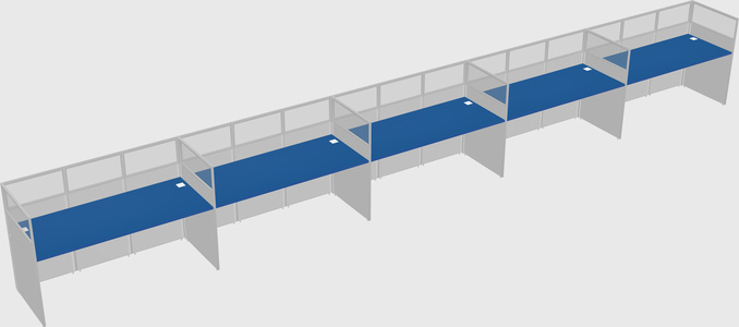 Shared rectangular cubicle