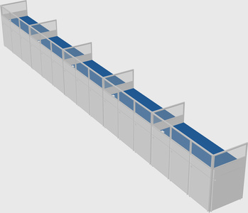 Shared rectangular cubicle