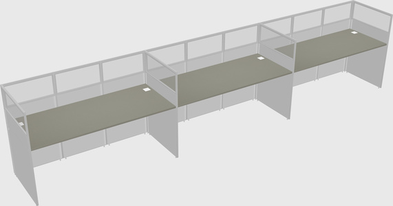 Shared rectangular cubicle
