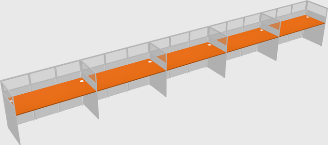 Shared rectangular cubicle