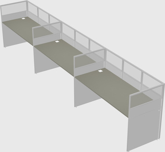 Shared rectangular cubicle