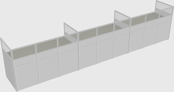 Shared rectangular cubicle