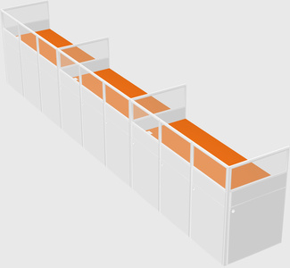 Shared rectangular cubicle