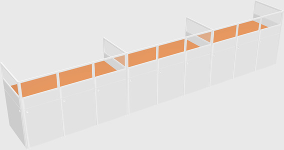Shared rectangular cubicle