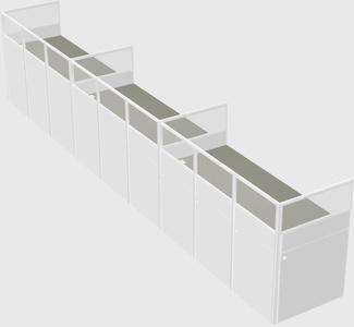 Shared rectangular cubicle