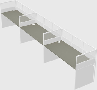 Shared rectangular cubicle