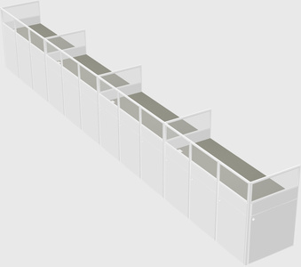 Shared rectangular cubicle