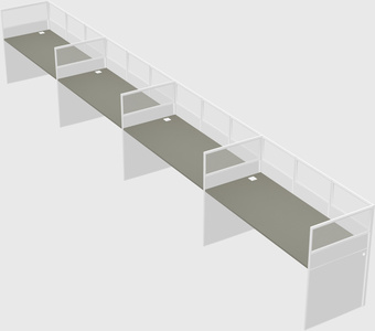 Shared rectangular cubicle