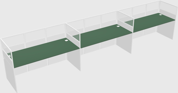 Shared rectangular cubicle