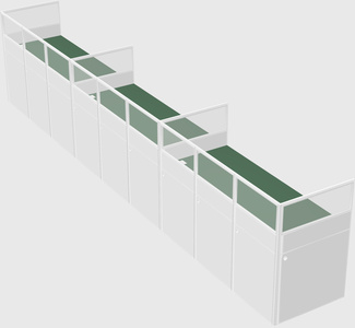 Shared rectangular cubicle