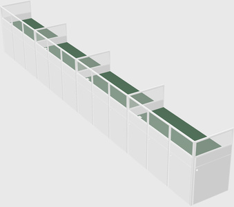 Shared rectangular cubicle