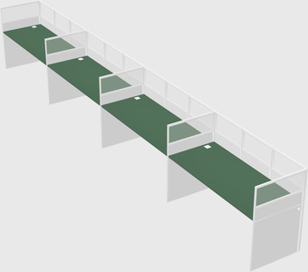 Shared rectangular cubicle