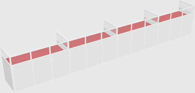 Shared rectangular cubicle