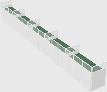 Shared rectangular cubicle