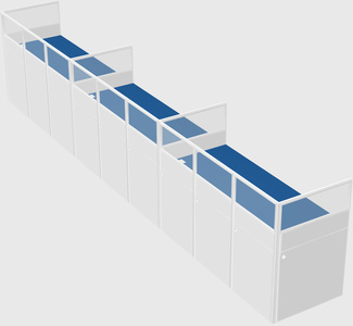 Shared rectangular cubicle