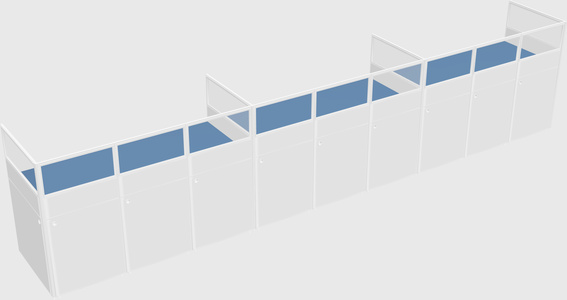 Shared rectangular cubicle