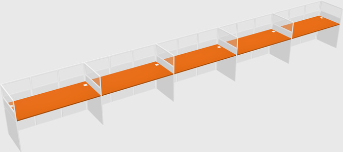 Shared rectangular cubicle