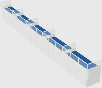 Shared rectangular cubicle