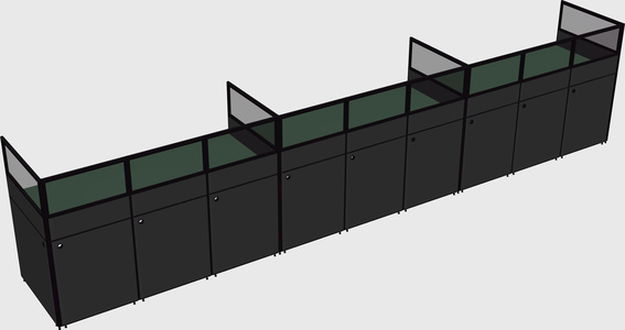 Shared rectangular cubicle