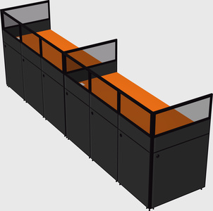 Shared rectangular cubicle