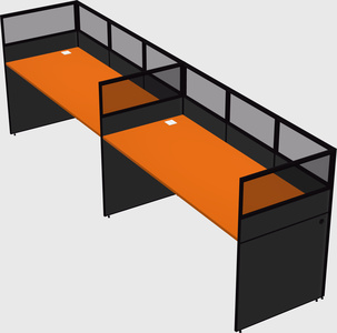 Shared rectangular cubicle