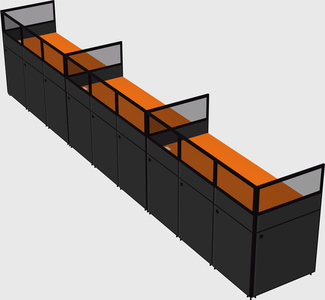 Shared rectangular cubicle