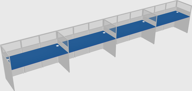 Shared rectangular cubicle