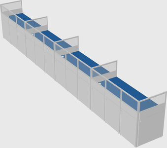 Shared rectangular cubicle
