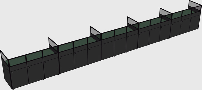 Shared rectangular cubicle