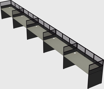 Shared rectangular cubicle