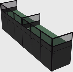 Shared rectangular cubicle