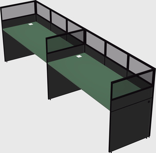 Shared rectangular cubicle