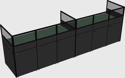 Shared rectangular cubicle