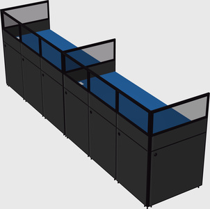 Shared rectangular cubicle