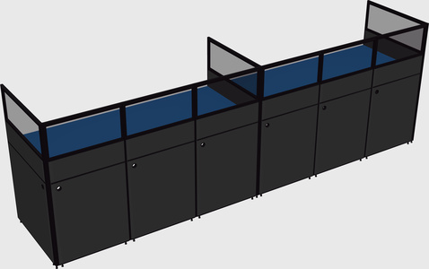 Shared rectangular cubicle