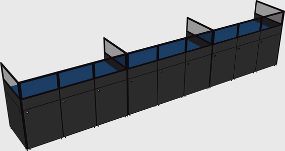 Shared rectangular cubicle