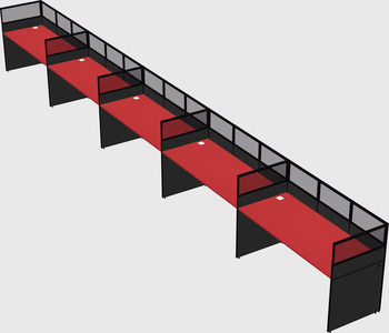 Shared rectangular cubicle