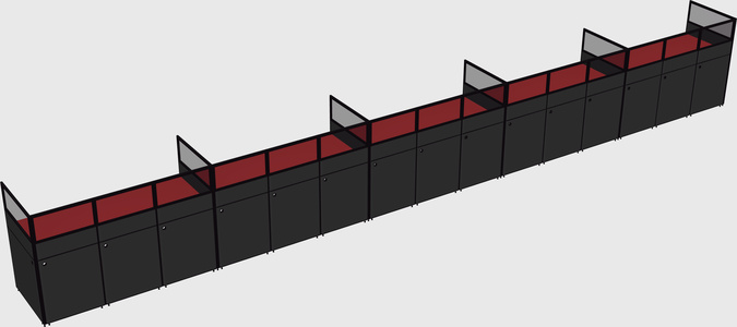 Shared rectangular cubicle