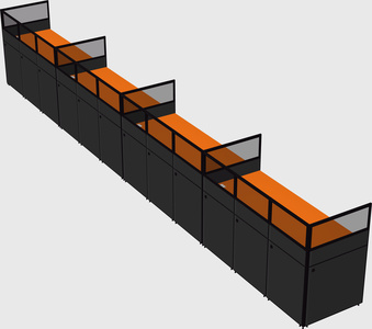 Shared rectangular cubicle