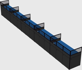 Shared rectangular cubicle