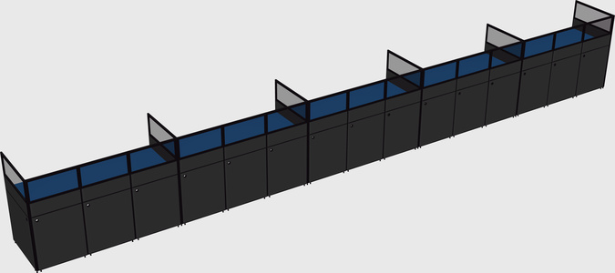 Shared rectangular cubicle