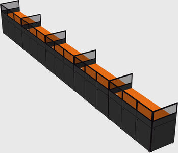 Shared rectangular cubicle