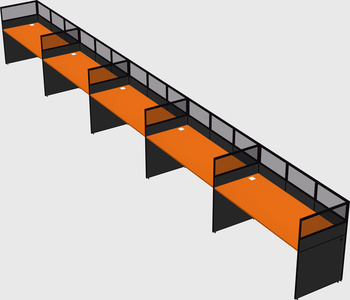 Shared rectangular cubicle