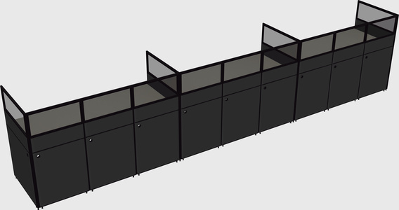 Shared rectangular cubicle